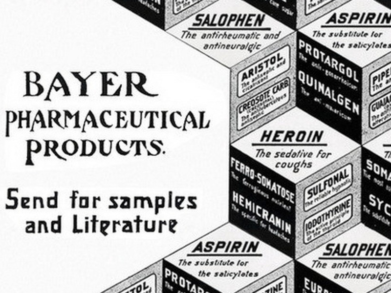 Реклама героина фирмы Bayer 1901 год